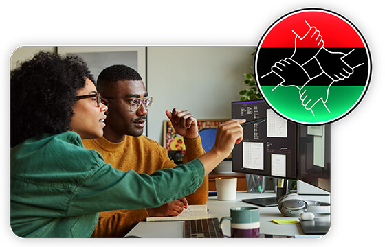 Business woman using Accesslink onboarding experience on computer